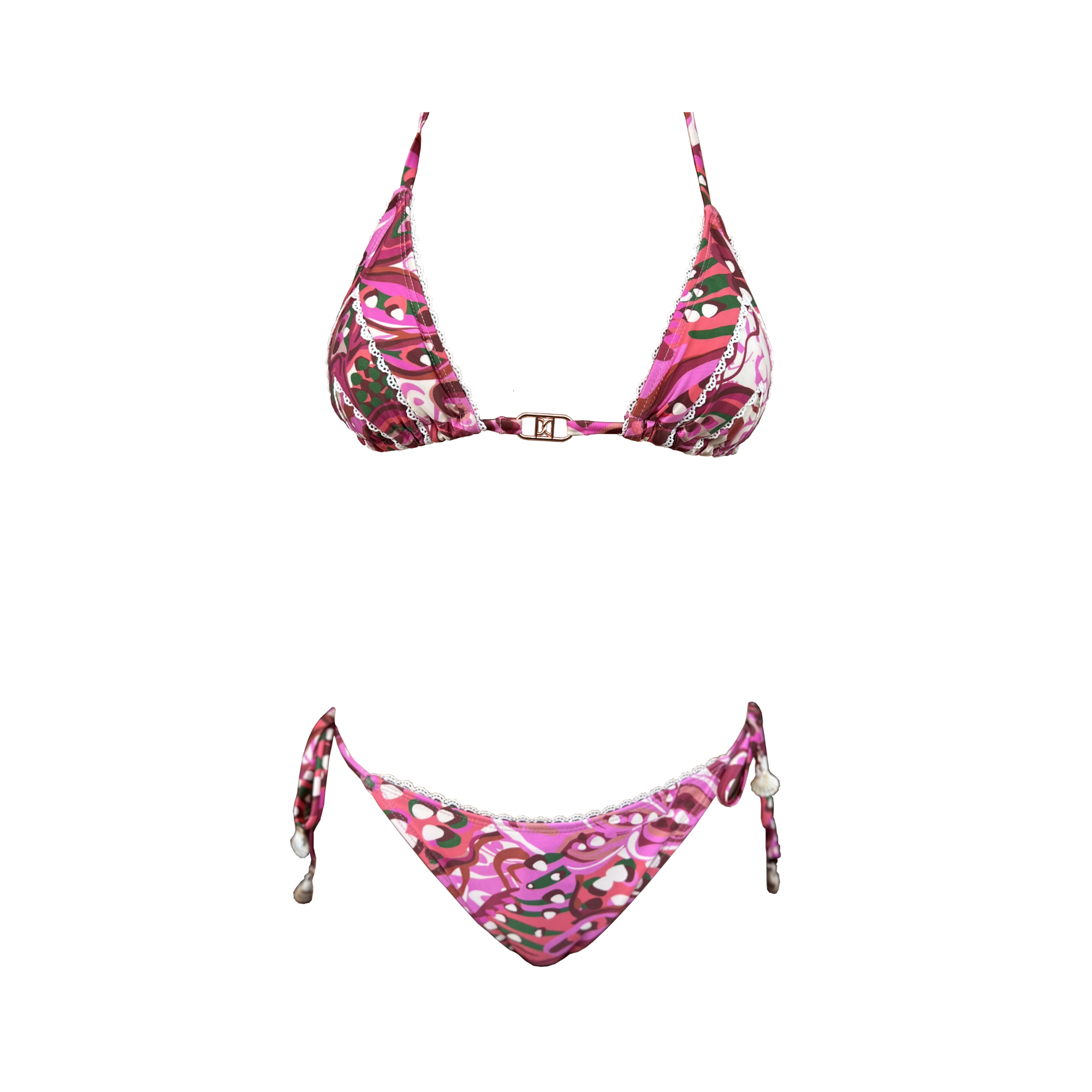 biquini cortininha triângulo estampado